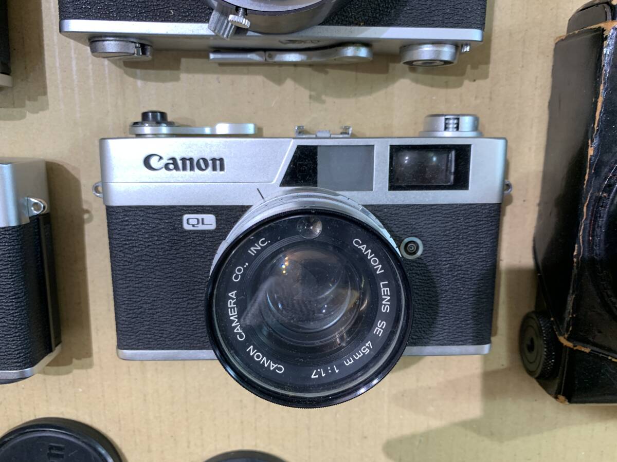 【9個】キャノン Canon Canonet QL17/QL19/Canonet/ケース レンジファインダーカメラ 動作未確認 まとめて ジャンク セット まとめ (617)