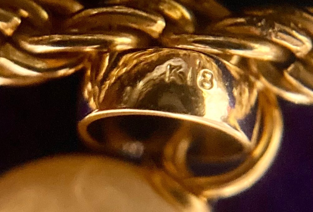 アクセサリー まとめ K18 刻印含む ネックレス リング ペンダント 指輪 大量 ヴィンテージ ジャンク品 素材不明品 メッキ 整理品 青の画像9
