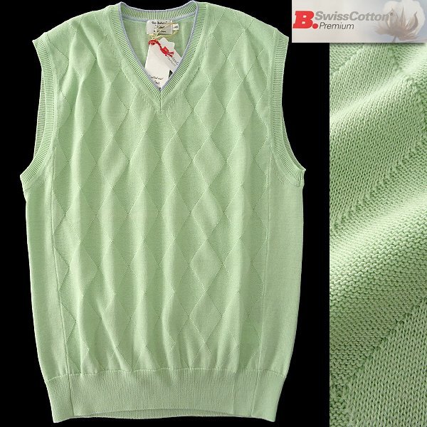  новый товар Detour by gim Jim сделано в Японии Швейцария хлопок diamond рисунок вязаный лучший 48(L) незначительный зеленый [I46377] весна лето свитер жилет мужской a-ga il 
