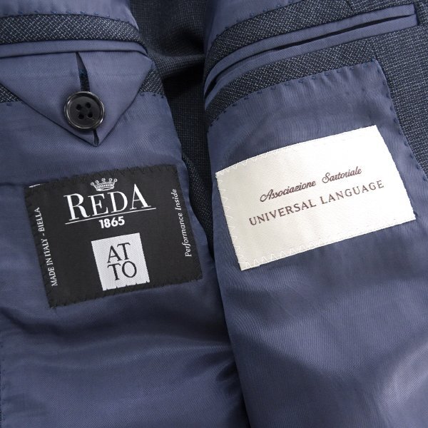 新品 ユニバーサルランゲージ イタリア生地 REDA ATTO 撥水 ストレッチ スーツ A7(XL) 紺 【J48336】 50-6D 春夏 セットアップ メンズの画像10