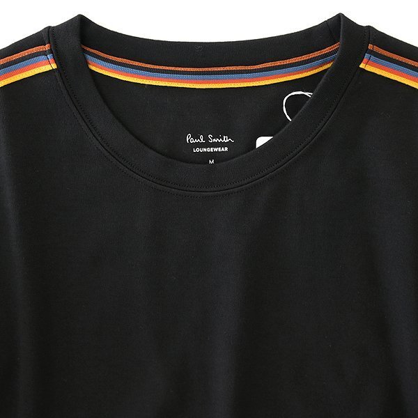 新品 ポールスミス アーティスト ストライプ ショルダー 長袖 Tシャツ M 黒 【I48657】 メンズ Paul Smith LOUNGEWEAR ロンT カットソー_画像3