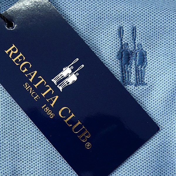 新品 レガッタクラブ 春夏 鹿の子 ジャージー 長袖 ポロシャツ L 水色 【RCL-001_LBL】 REGATTA CLUB シャツ メンズ ロゴ刺繍 ゴルフ_画像8