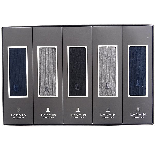 新品 ランバンコレクション 日本製 靴下 5点セット BOX 25-26cm 【5setBOX】 LANVIN COLLECTION メンズ ソックス ギフト ボックス