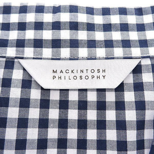  new goods Macintosh firosofi- Broad check setup pyjamas L navy blue [J54145] spring summer men's cotton open color 