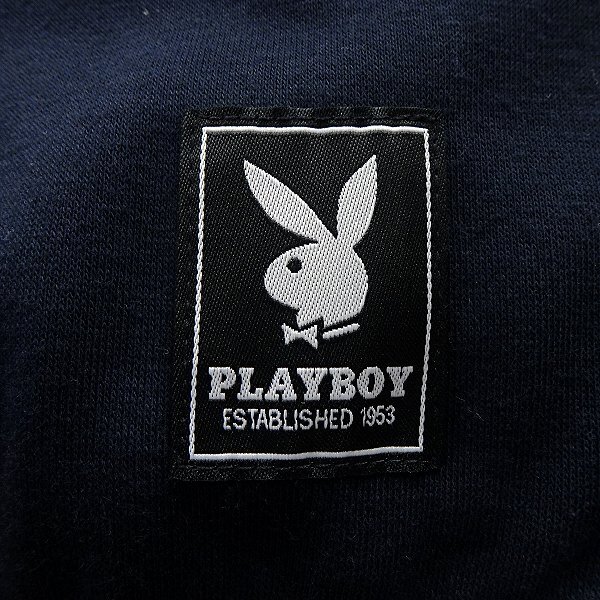 新品 プレイボーイ 裏毛 刺繍 スウェット L 紺【33054_79】 PLAYBOY メンズ クルーネック トレーナー スエット プルオーバーの画像8