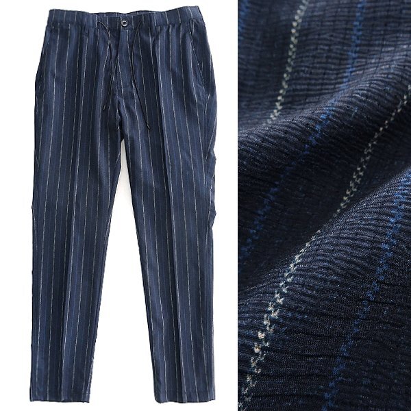  new goods ji- stage Kiyoshi .AIR WINDOW washer bru slacks 44(S) navy blue stripe [1-20503_8] g-stage pants spring summer men's 