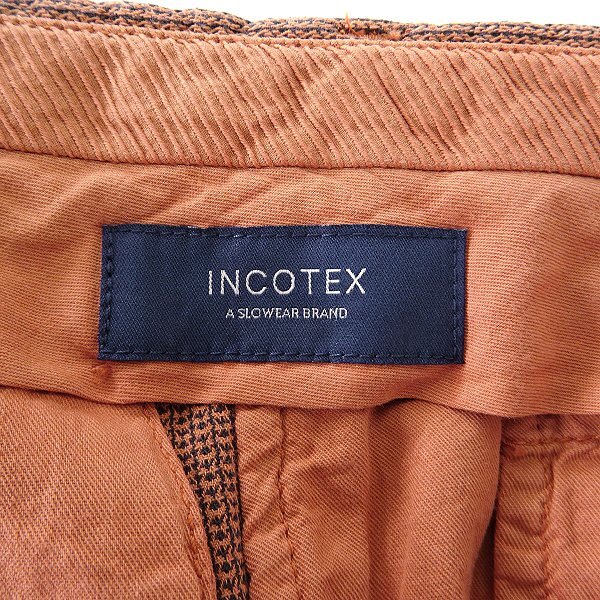 新品 4.1万 インコテックス PATTERN39 REGULAR FIT テーパード パンツ 50(XL) 茶 【P26329】 INCOTEX スラックス 春夏 メンズの画像9