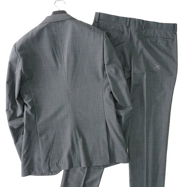 新品 スーツカンパニー 春夏 シルク ウール シャンブレー 2パンツ スーツ AB5(幅広M) 緑 【J48905】 170-4D THE SUIT COMPANY セットアップの画像3