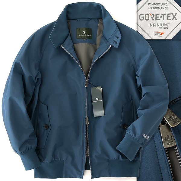 新品 6.1万 スコッチハウス 80周年記念 GORE-TEX ハリントン ジャケット M 青 【J42236】 メンズ HADRIAN ブルゾン スウィングトップの画像1