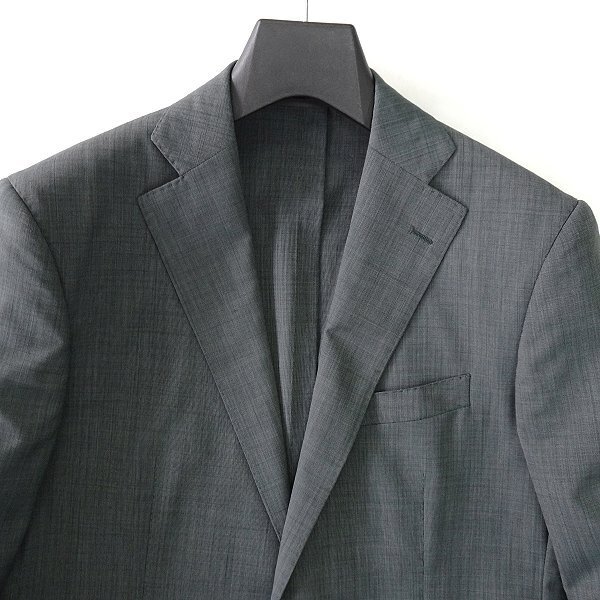 新品 スーツカンパニー 春夏 シルク ウール シャンブレー 2パンツ スーツ AB5(幅広M) 緑 【J48905】 170-4D THE SUIT COMPANY セットアップの画像4