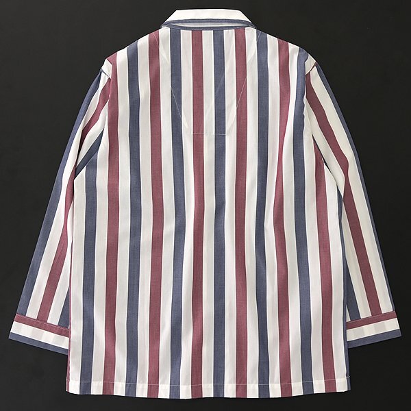新品 ダックス 日本製 春夏 コットン ストライプ セットアップ パジャマ L 赤 紺 白 【J41951】 メンズ DAKS LONDON シャツ パンツの画像3