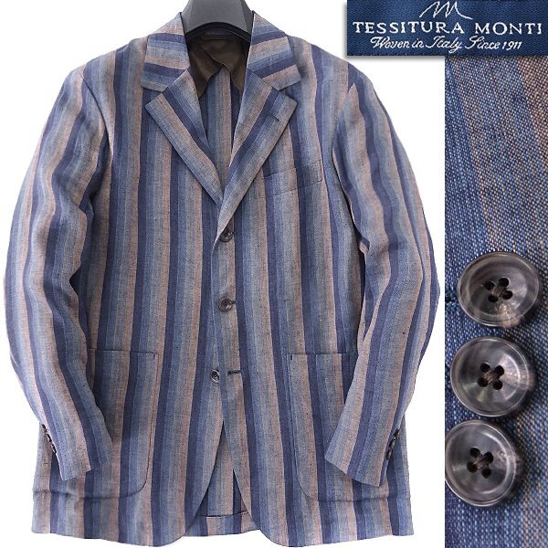  new goods BEAMS.. moa less Italy cloth MONTIlinen jacket M navy blue tea [J58703] MORLES Beams blaser spring summer . summer men's 