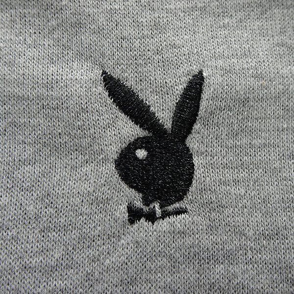 新品 プレイボーイ 裏毛 刺繍 スウェット M 灰【33054_97】 PLAYBOY メンズ クルーネック トレーナー スエット プルオーバーの画像7