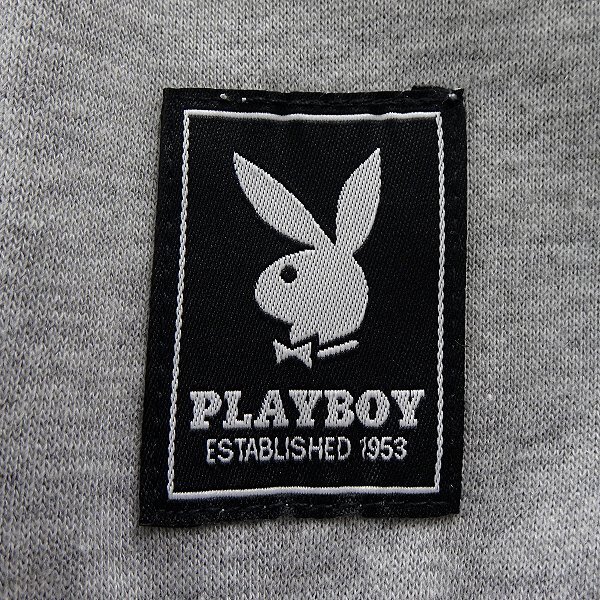 新品 プレイボーイ 裏毛 刺繍 スウェット M 灰【33054_97】 PLAYBOY メンズ クルーネック トレーナー スエット プルオーバーの画像8