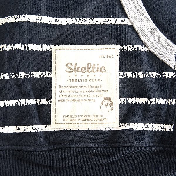  new goods shell tea Club 24SS reverse side wool sweat pull over Parker M navy blue [SH1441106_79] Sheltie Club men's cotton 