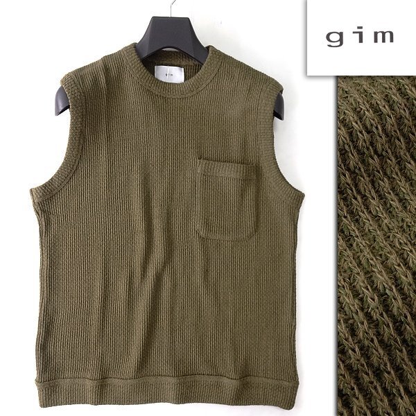  новый товар gim Jim с карманом вырез лодочкой вязаный лучший XL хаки [I59250] мужской свитер круглый вырез средний мера casual 