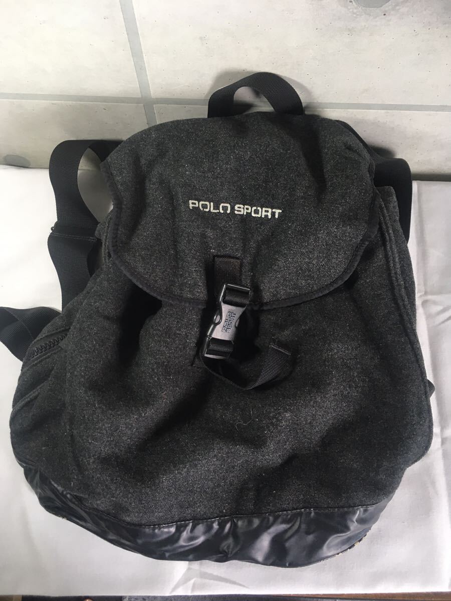 中古品 / POLO SPORT ポロ・スポーツ バックパック リュックサック / ダークグレー_画像1