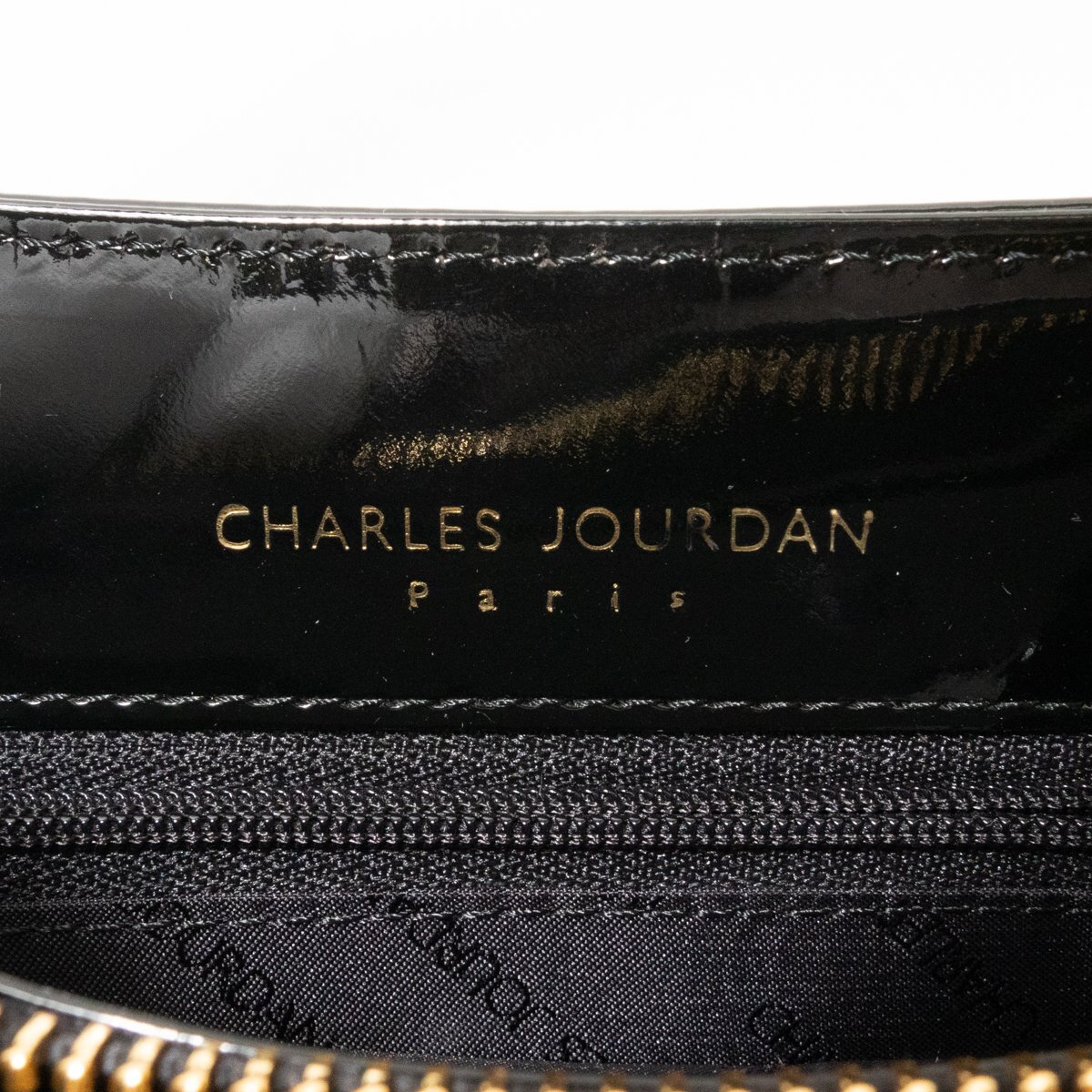 タグ付き CHARLES JOURDAN シャルルジョルダン ショルダーバッグ ハンドバッグ 肩掛け鞄 レザー エナメル BLK ブラック キレイめ 婦人 女性_画像7