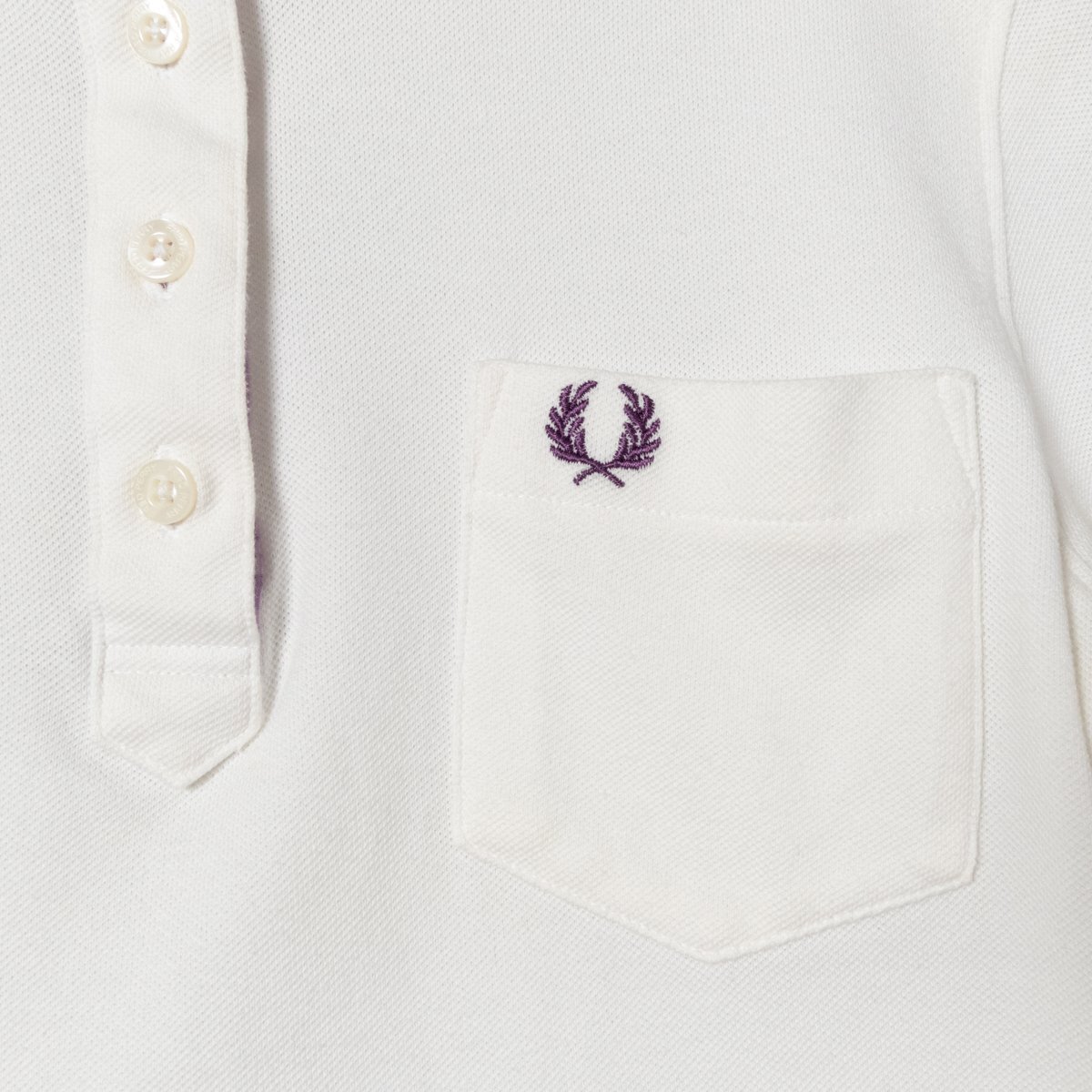  mail service 0 FRED PERRY Fred Perry short sleeves Logo embroidery polo-shirt white S size lady's cotton cotton silver chewing gum check standard summer 
