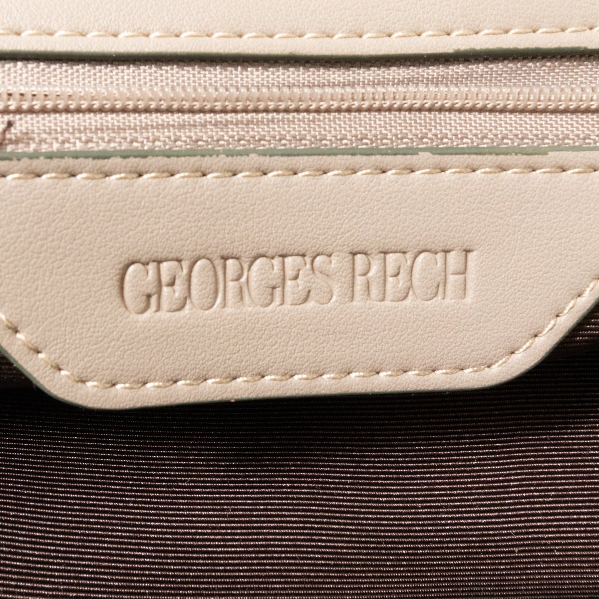 GEORGES RECH ジョルジュ・レッシュ 2way ショルダーバッグ 斜めがけ ハンドバッグ グレージュ ゴールド金具 合成皮革 ファスナー開閉_画像7