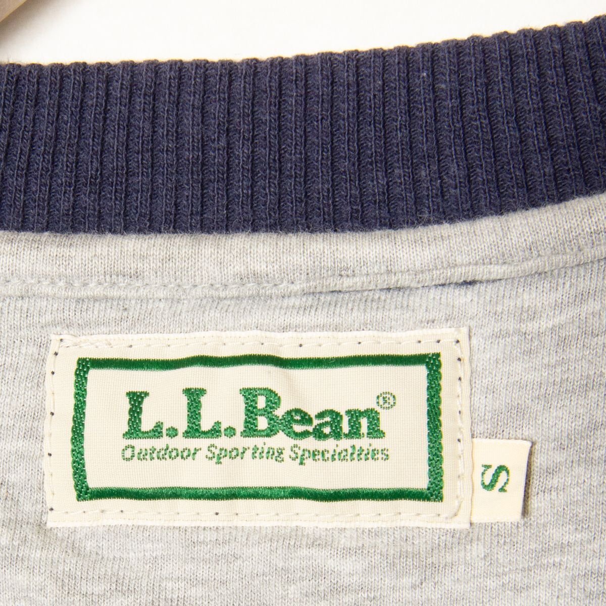 L.L.Bean エルエルビーン サイズS スウェット トレーナー 長袖 クルーネック 裏パイル コットン100％ アウトドア メンズ カジュアル 古着_画像8