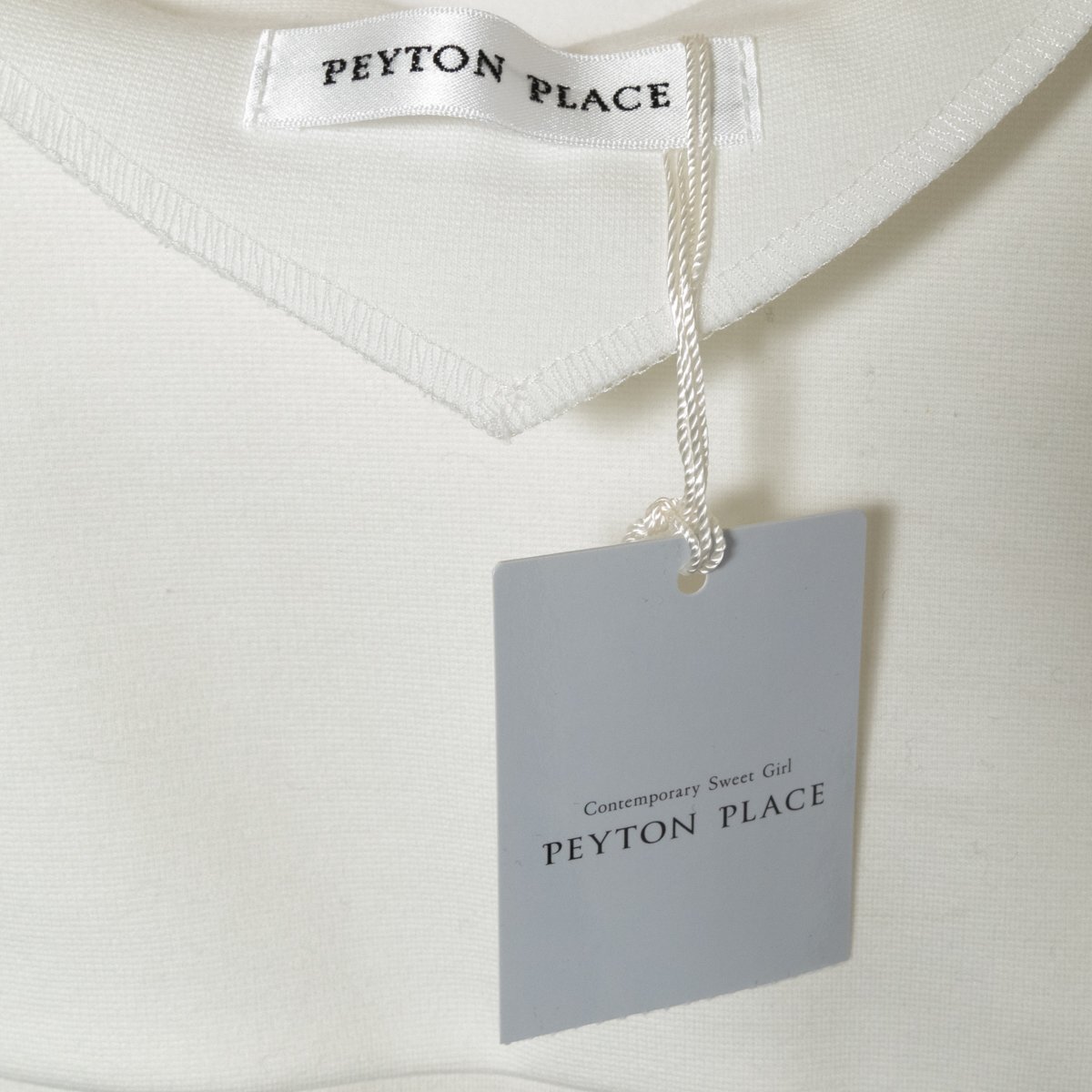  с биркой PEYTON PLACE Payton Place окантовка рисунок One-piece боковой лента гонки 13 хлопок хлопок белый femi человек casual 