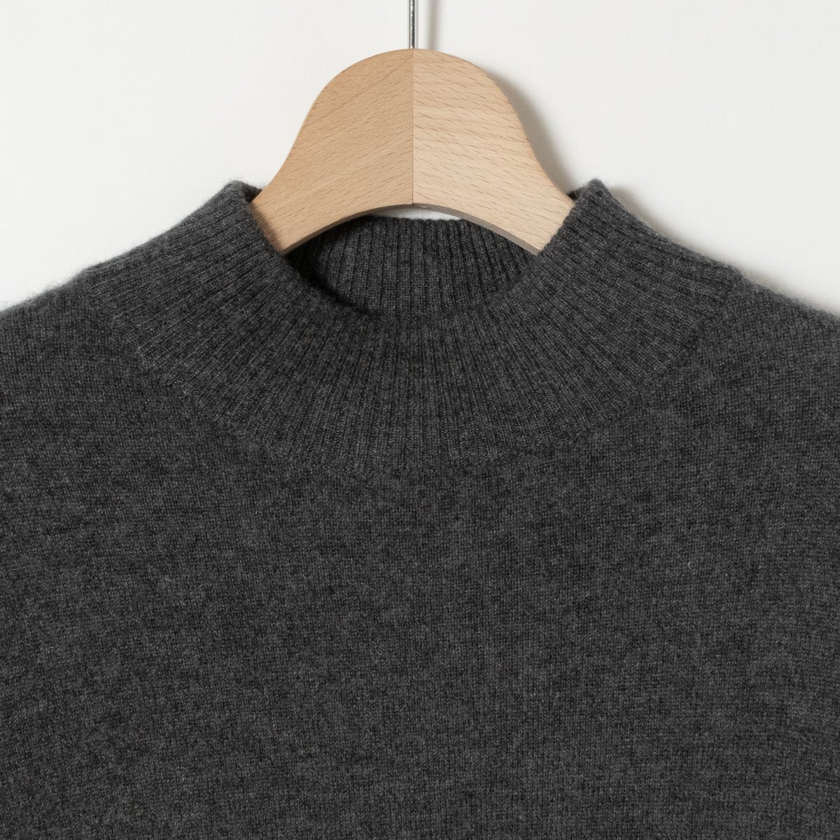 ALPHA Alpha mok шея вязаный кашемир свитер угольно-серый M размер женский кашемир 100% одноцветный простой надеты маваси осень-зима 