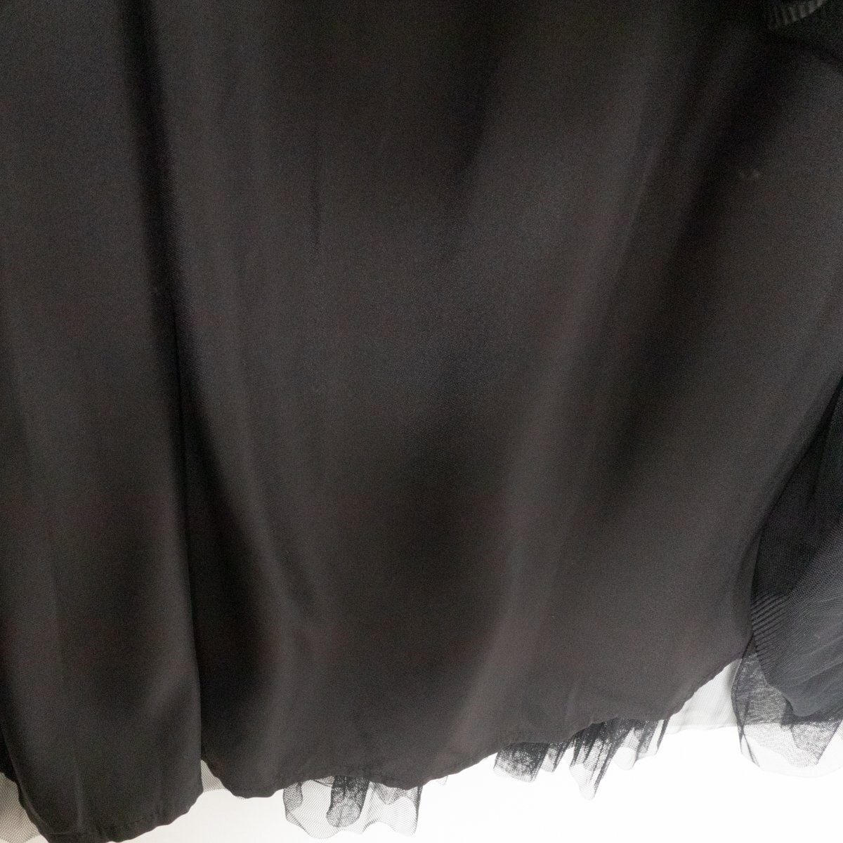 GREEN LABEL RELAXING UNITED ARROWS ユナイテッドアローズ チュールスカート 無地 ポリエステル100% ブラック 黒 綺麗め カジュアル_画像5