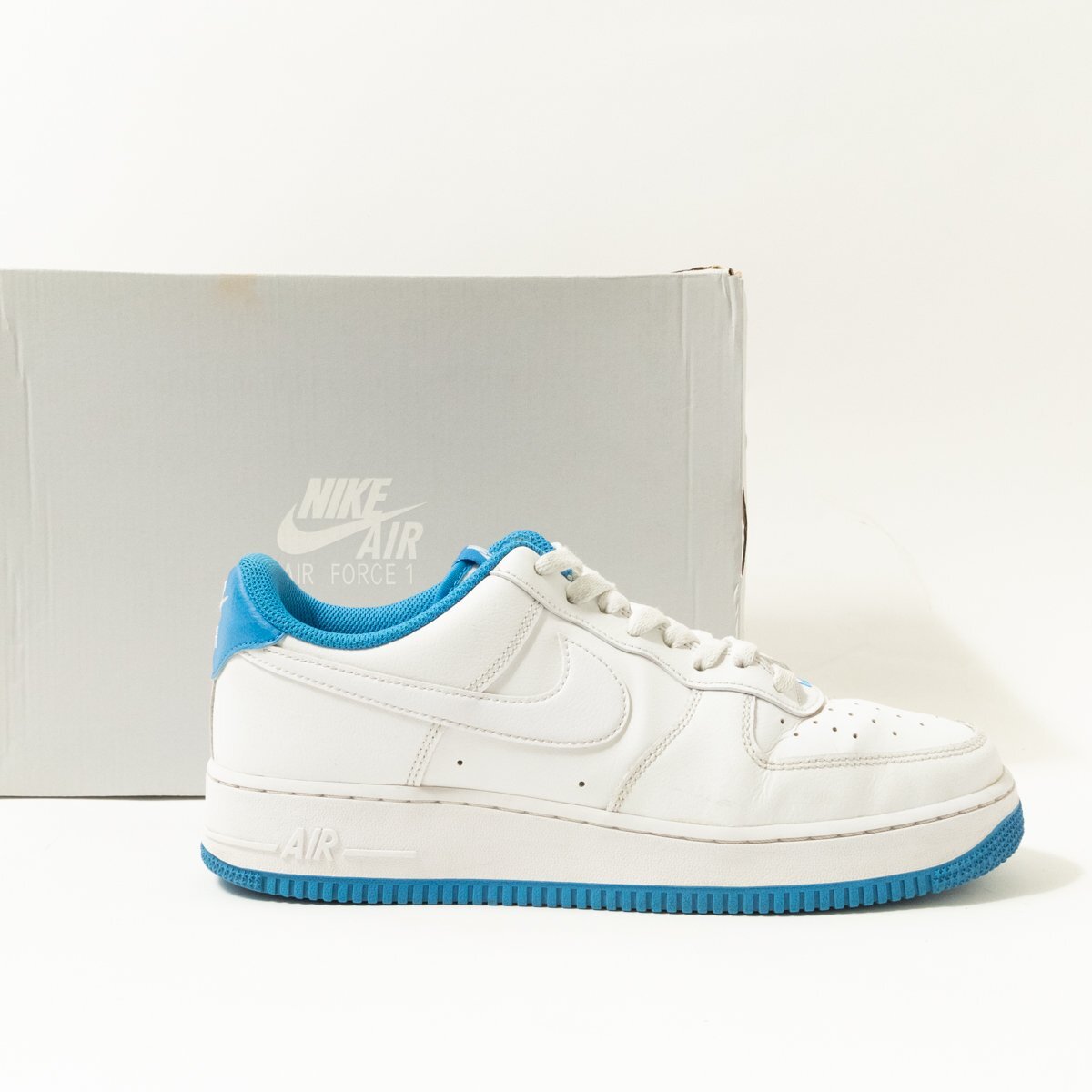 【1円スタート】NIKE AIR FORCE 1 DR9867 101 ナイキ エア フォース ワン WHITE-LT PHOTO BLUE メンズ 27.5cm US9.5 ホワイト 白 ブルー 青_画像1