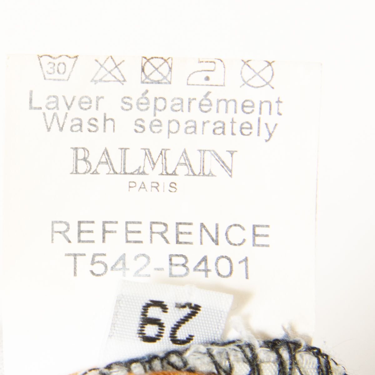 【1円スタート】BALMAIN HOMME バルマンオム デニムパンツ ジーンズ ボトムス 綿100％ カジュアル インディゴ 青 メンズ 29 イタリア製の画像10