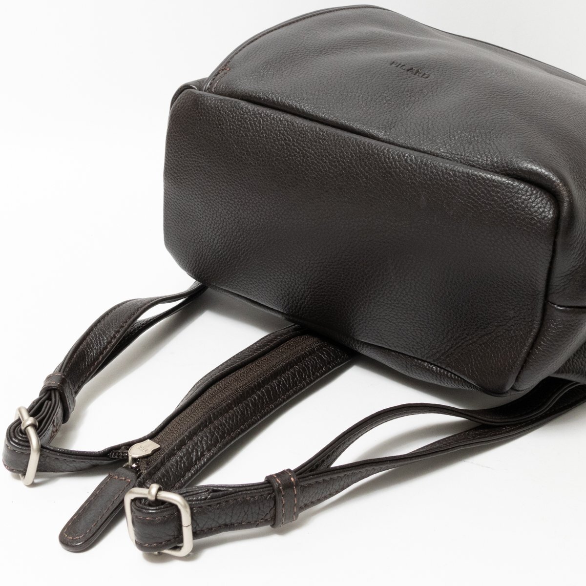 [1 jpy start ]PICARDpi card Lizliz2way backpack rucksack one shoulder bag dark brown Cafe cow leather leather 