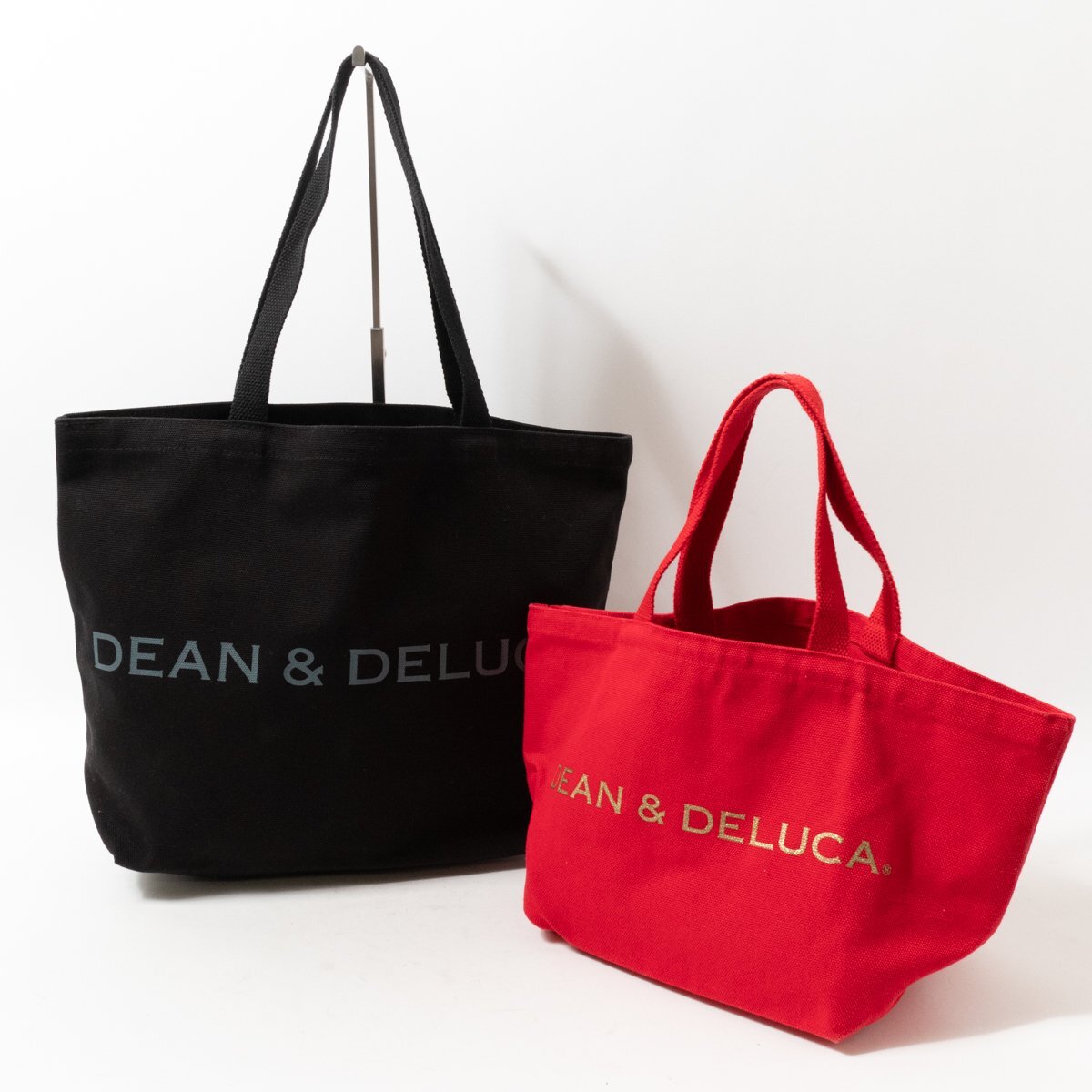 DEAN & DELUCA ディーンアンドデルーカ 大小5個セット トートバッグ ミニバッグ キャンバス地 黒 茶 緑 赤 白 ナチュラル シンプル 婦人 鞄の画像2