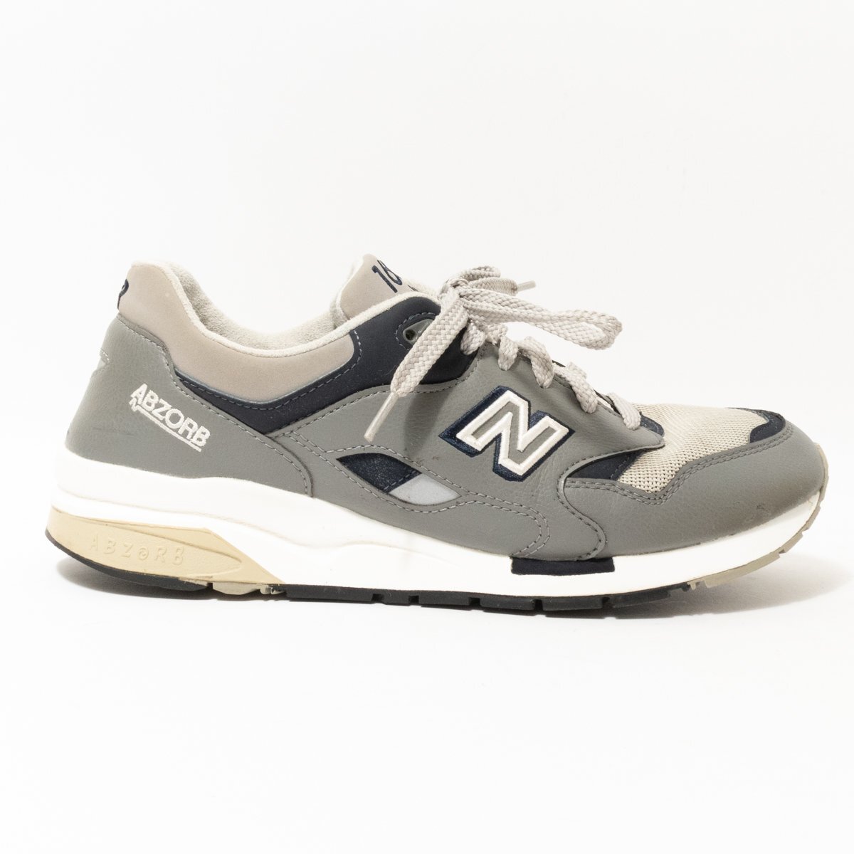 【1円スタート】new balance ニューバランス CM1600LG ローカットスニーカー シューズ 紳士靴 人工皮革 合成繊維 28cm グレー メンズの画像1