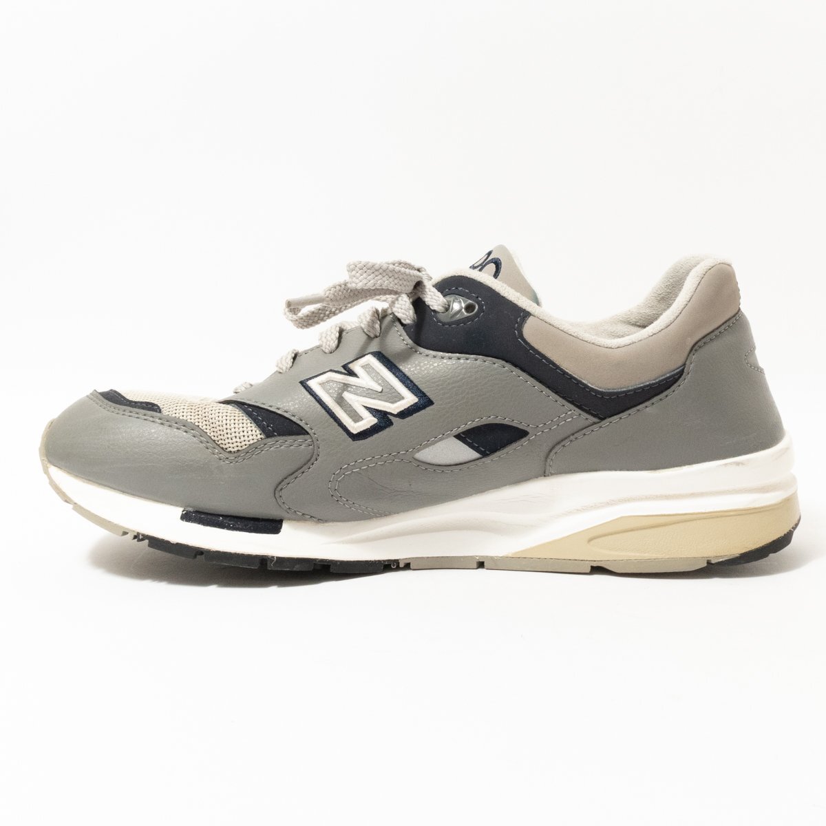 【1円スタート】new balance ニューバランス CM1600LG ローカットスニーカー シューズ 紳士靴 人工皮革 合成繊維 28cm グレー メンズの画像2