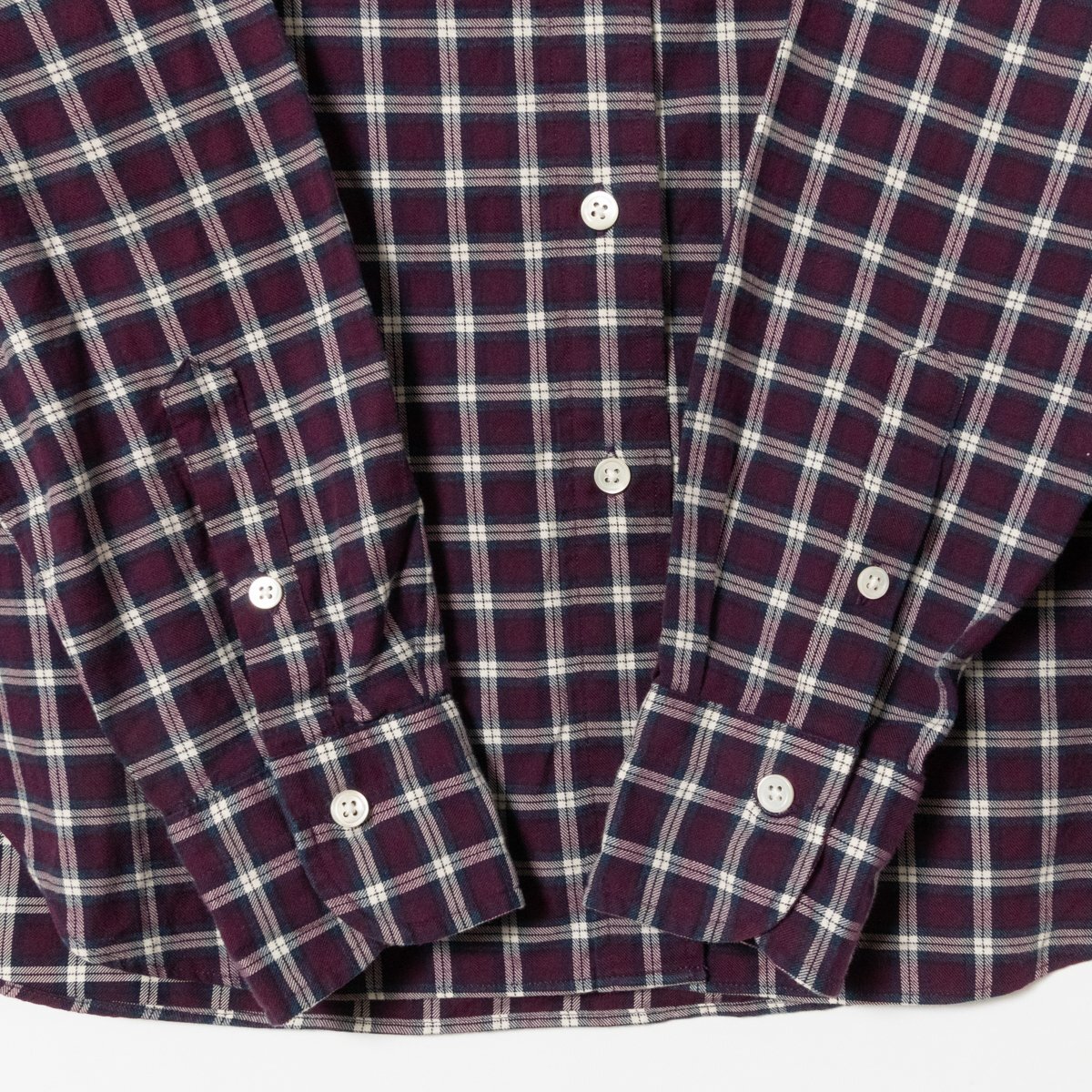 MAKER'S SHIRT KAMAKURA メーカーズシャツ鎌倉 チェックシャツ 長袖シャツ 9号 パープル 紫 レディース 綿100％ コットン カジュアル 春秋_画像6