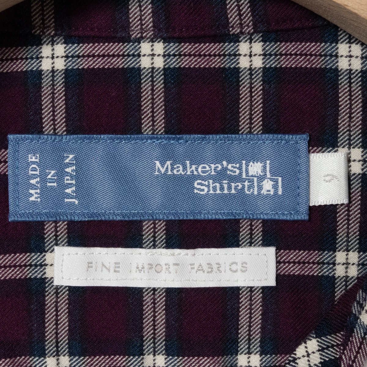 MAKER'S SHIRT KAMAKURA メーカーズシャツ鎌倉 チェックシャツ 長袖シャツ 9号 パープル 紫 レディース 綿100％ コットン カジュアル 春秋_画像2