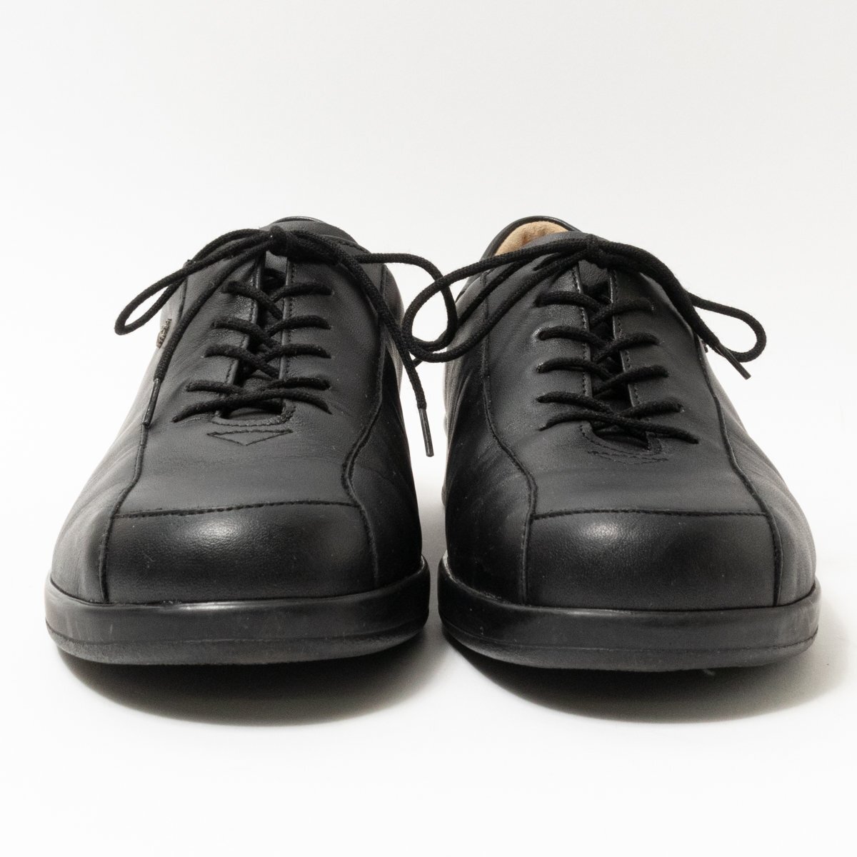 【1円スタート】Finn Comfort フィンコンフォート ドイツ製 レザーシューズ 革靴 婦人靴 5.5 24cm相当 ブラック レースアップ レザー 無地の画像3