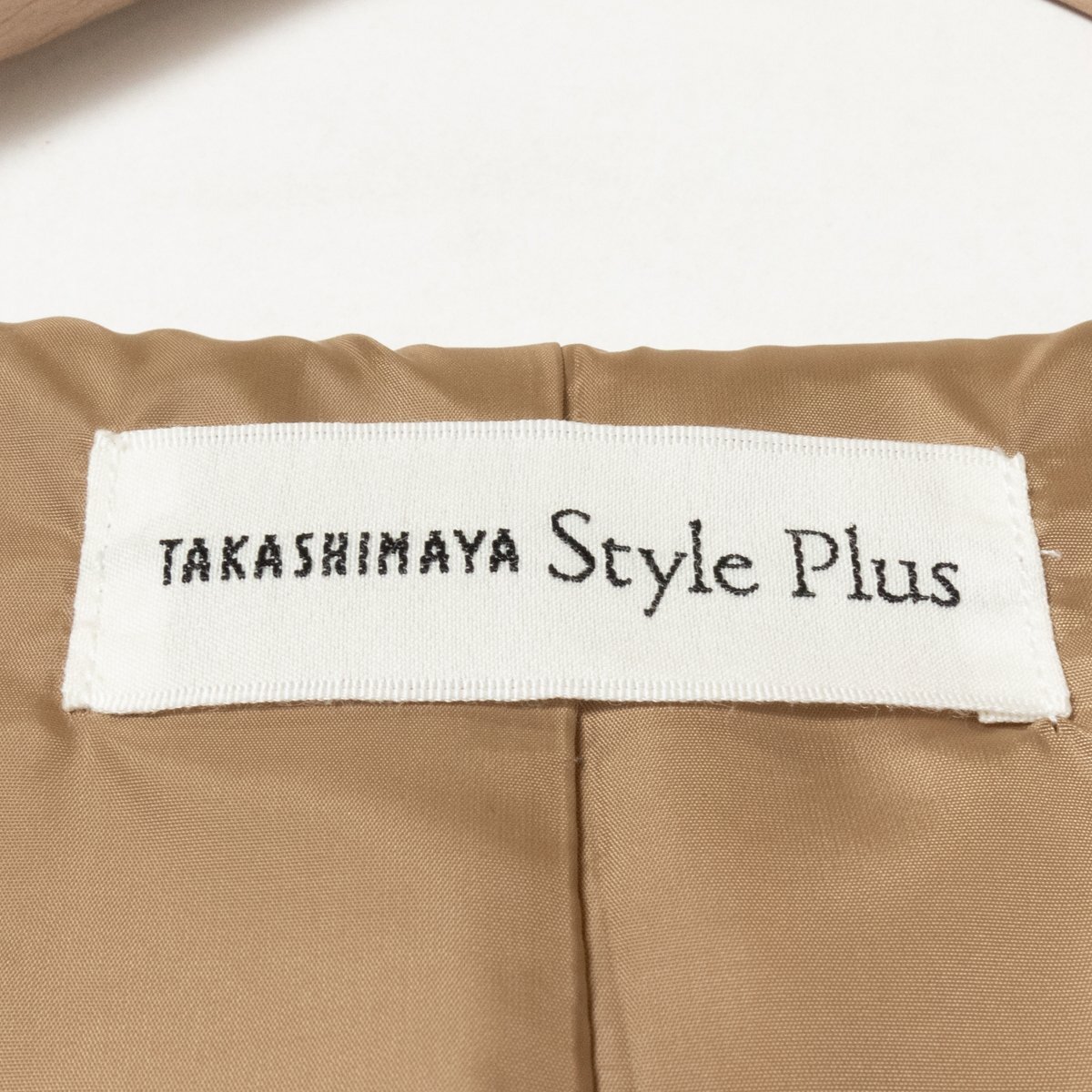 TAKASHIMAYA Style Plus 高島屋 タカシマヤ スタイル プリュ モッズコート アウター 上着 Lサイズ 綿 コットン ベージュ カジュアル_画像2