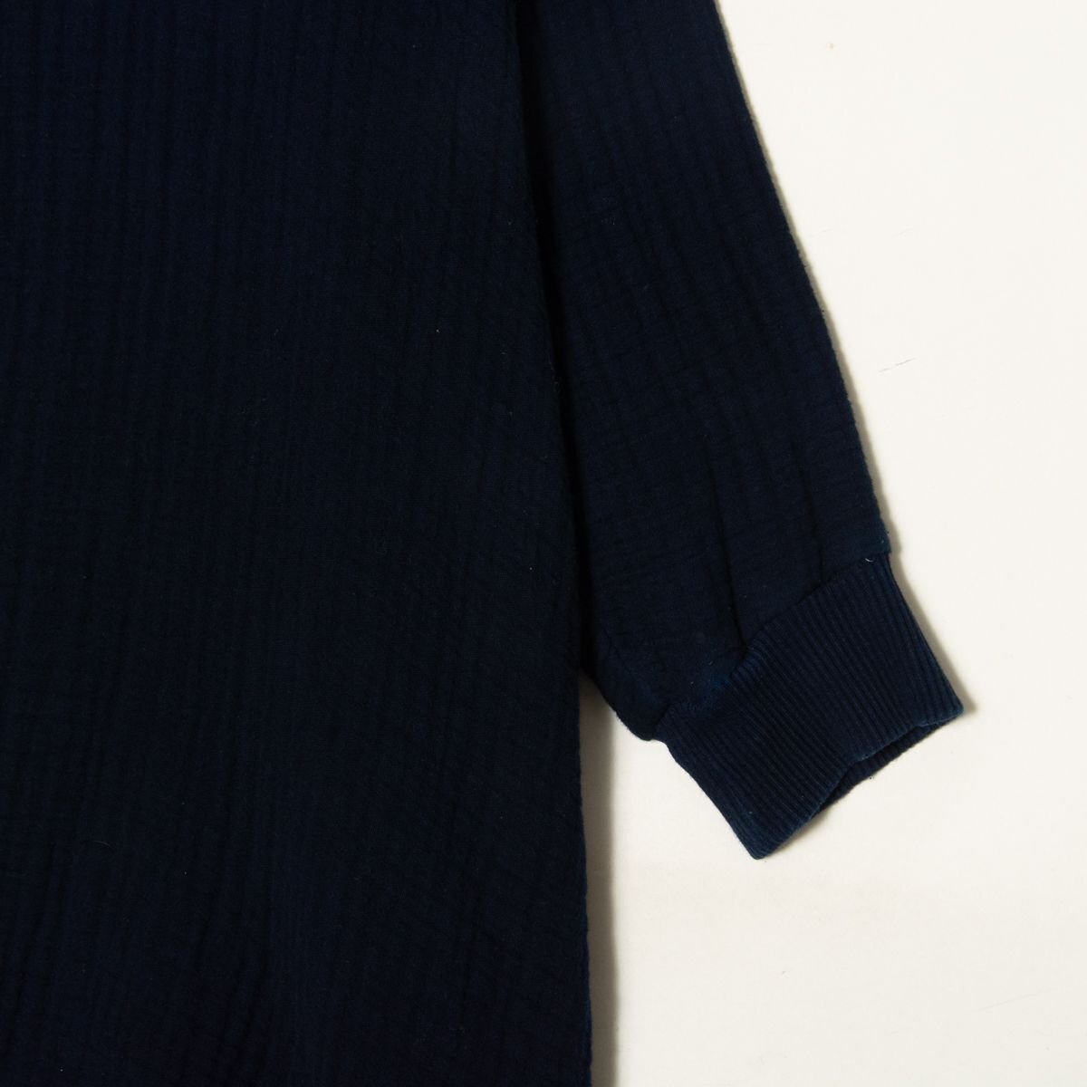 [1 jpy start ]UZUiRO.... Indigo . midi height One-piece two -ply woven cotton cotton 100% natural peace taste simple blue indigo made in Japan 