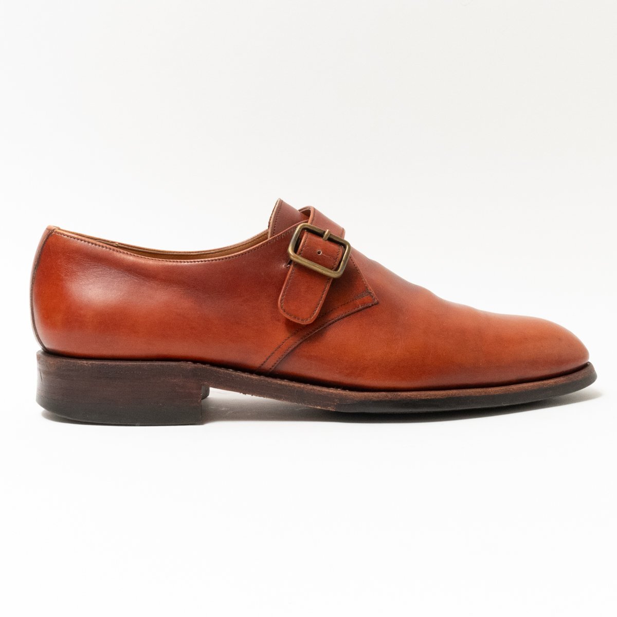 [1 иен старт ]YANKOyanko одиночный monk туфли с ремешками кожа обувь джентльмен обувь мужской 6.5 25cm соответствует Brown кожа натуральная кожа бизнес 