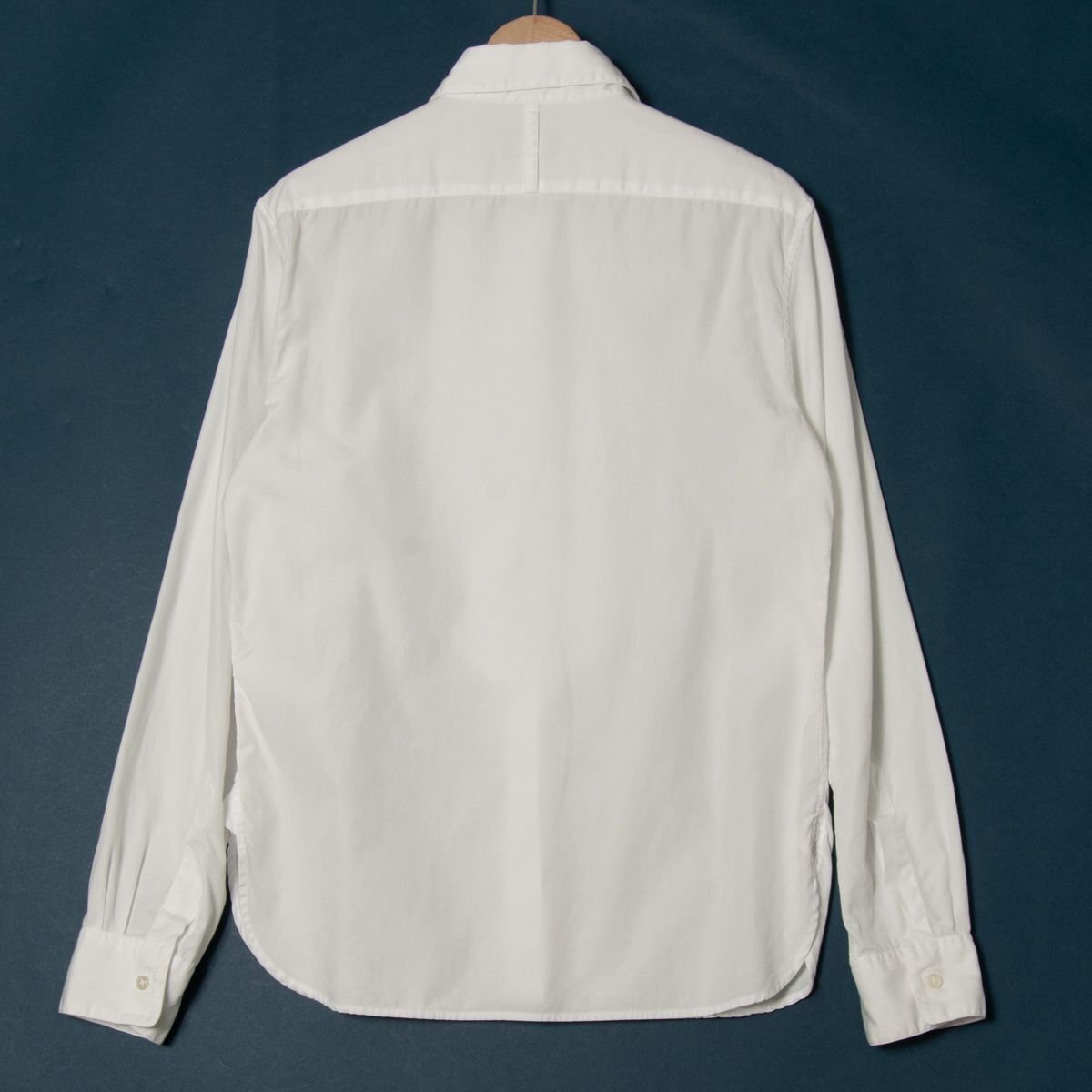 [1 jpy start ] mail service 0 MARGARET HOWELL Margaret Howell long sleeve shirt blouse tops cotton 100% white plain 2 made in Japan 