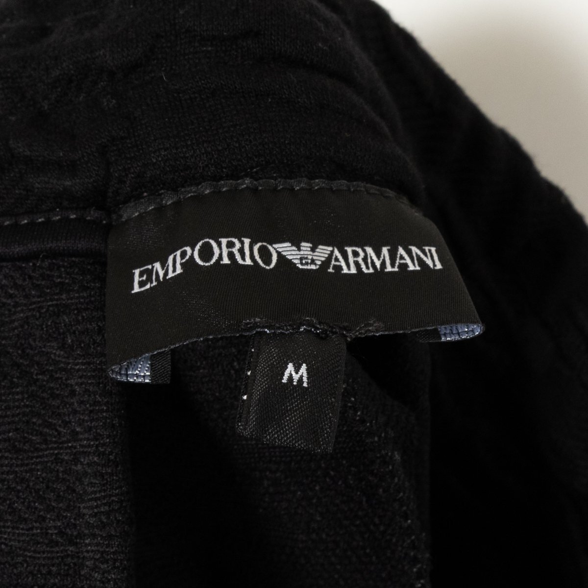 【1円スタート】EMPORIO ARMANI エンポリオアルマーニ ストレッチジャガードジョガーパンツ ボトムス カジュアル 黒 M メンズ 秋冬 厚地_画像2