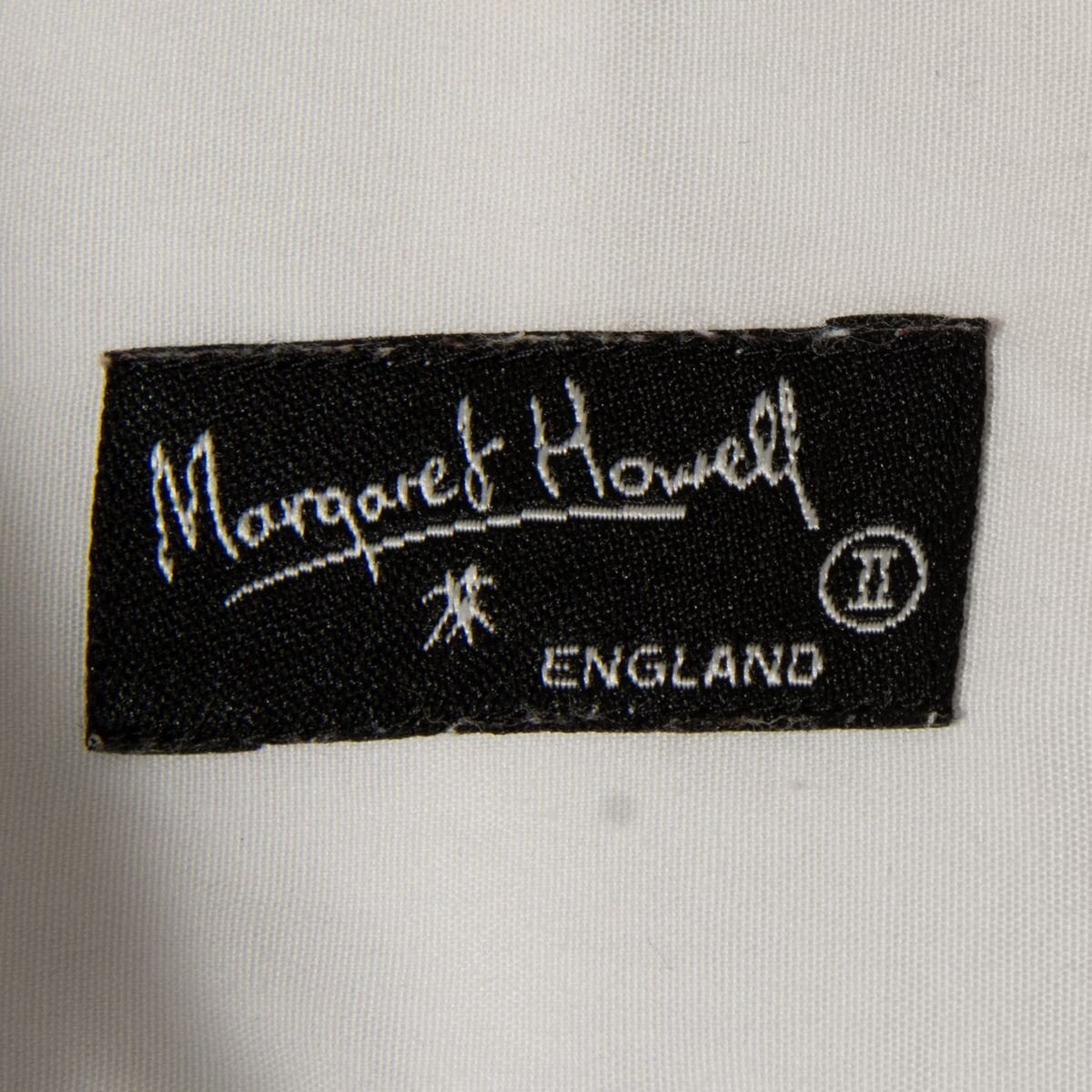 [1 jpy start ] mail service 0 MARGARET HOWELL Margaret Howell long sleeve shirt blouse tops cotton 100% white plain 2 made in Japan 