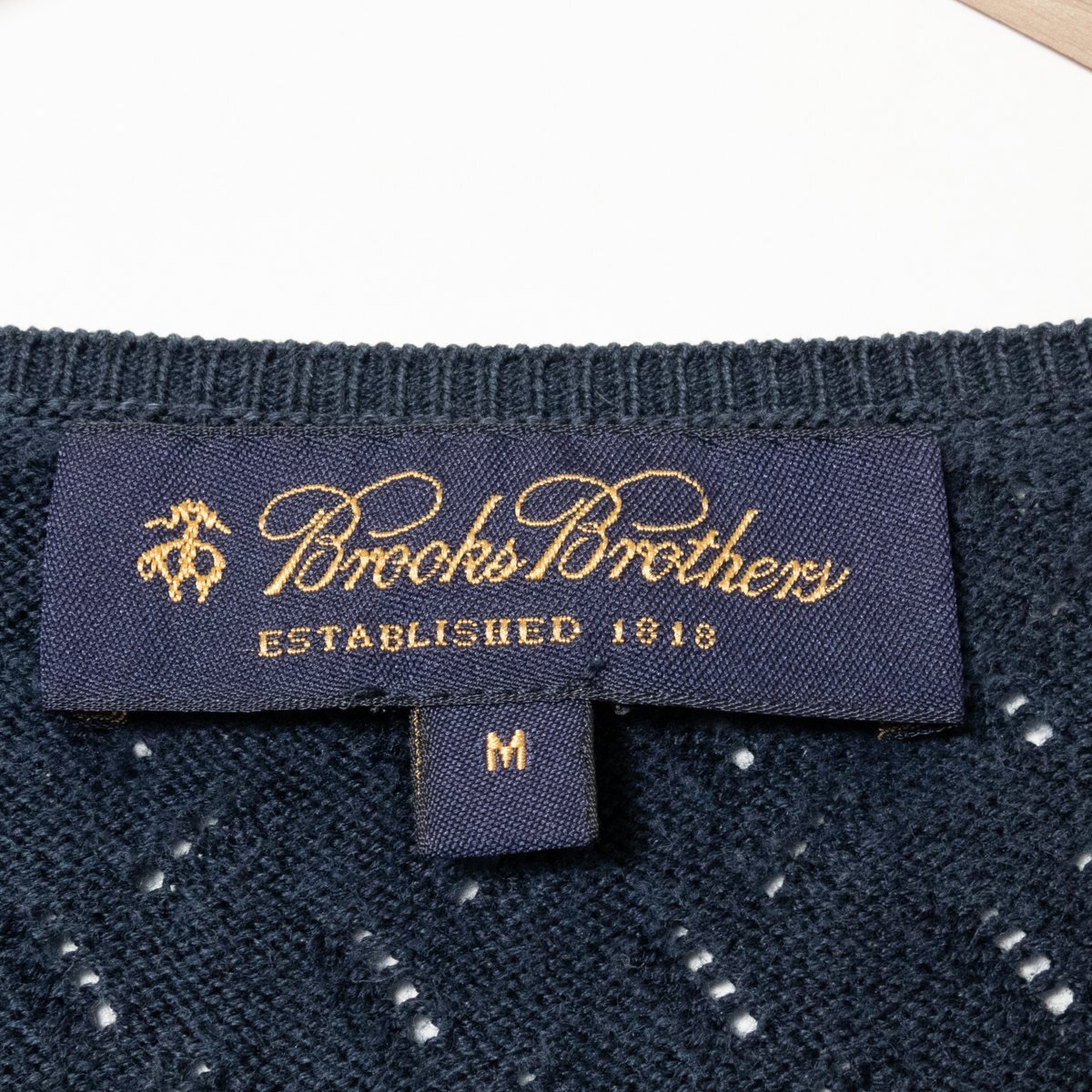 メール便◯ Brooks Brothers ブルックスブラザーズ シルク Vネック ニット 薄手 トップス Mサイズ 絹 ネイビー 紺 綺麗め カジュアル_画像2