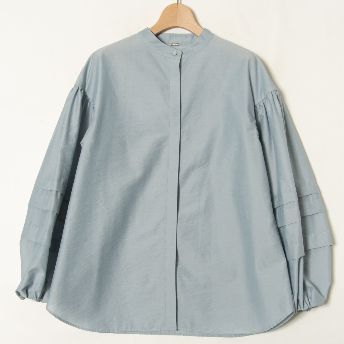 Mila Owen Mira o-wen stand-up collar tuck sleeve blouse 09WFB221204 0 blue blue lady's woman woman casual adult spring 