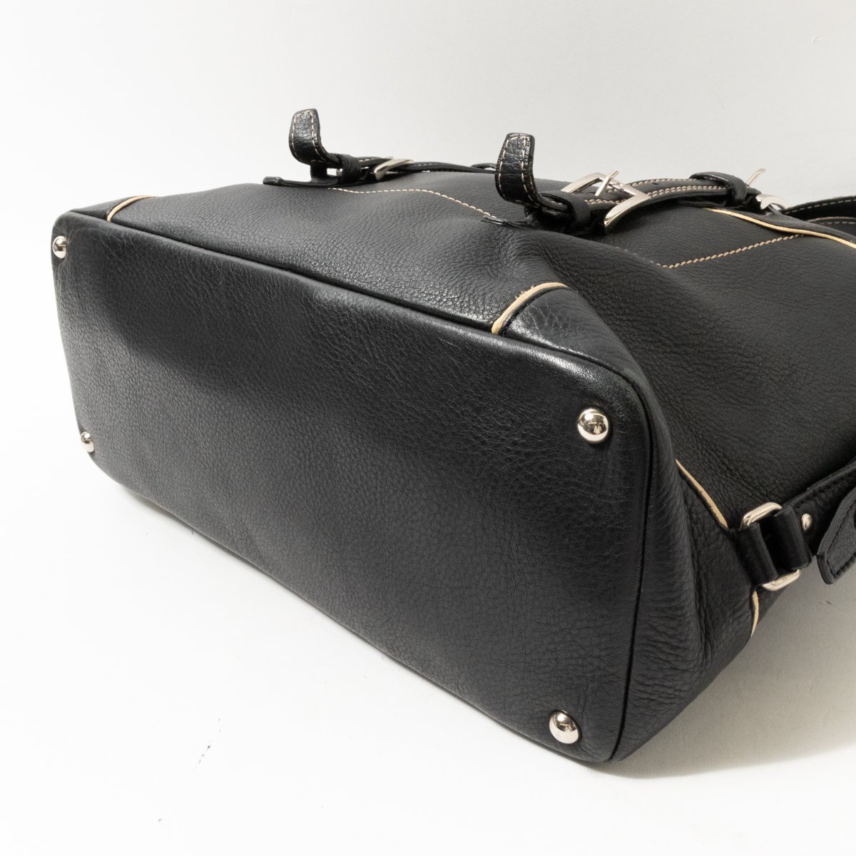 TOPKAPI ハンドバッグ トプカピ トートバッグ 手持ち 肩掛け ブラック ステッチ ファスナー開閉 綺麗め シンプル bag 鞄 婦人 レディースの画像5