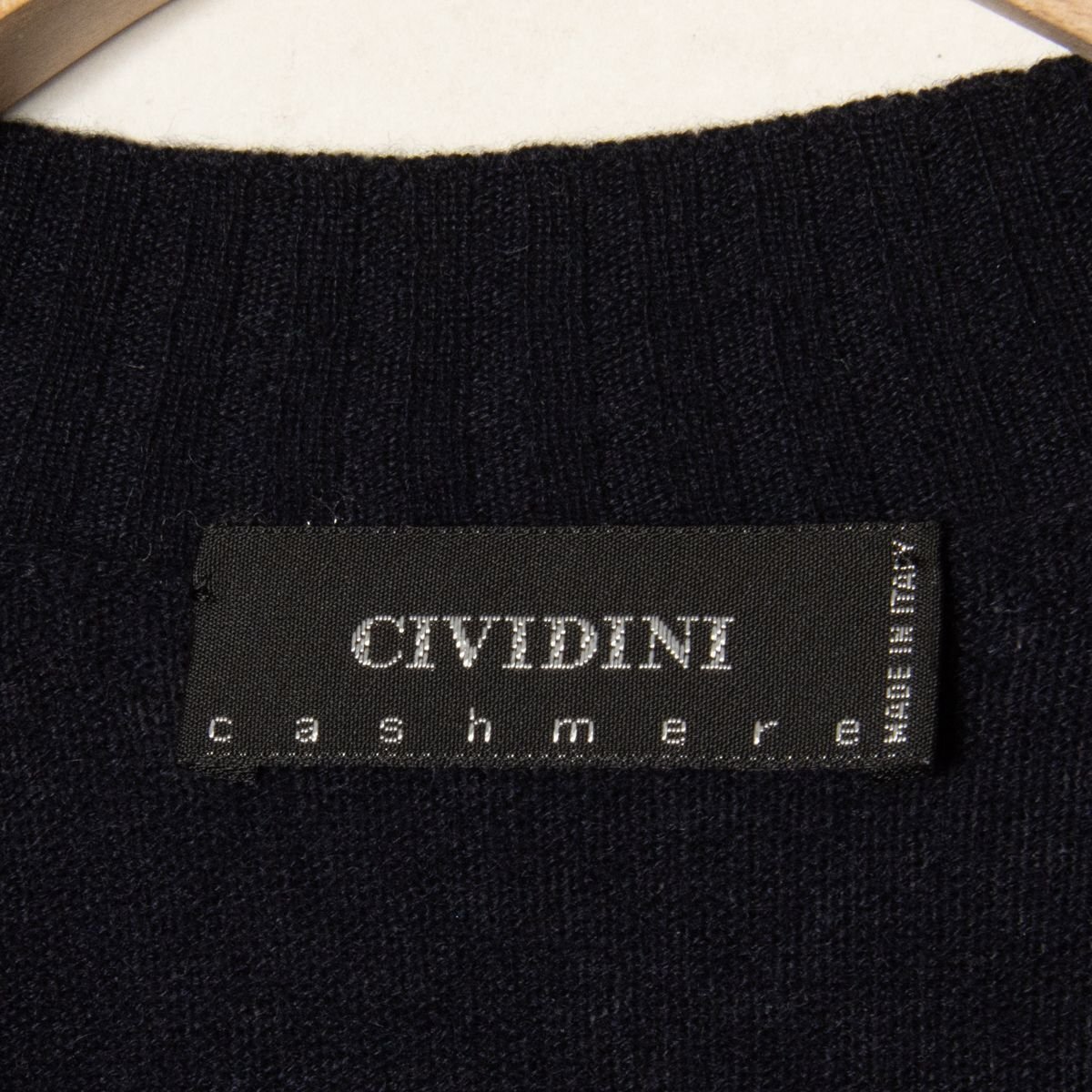 【1円スタート】メール便○ CIVIDINI チヴィディーニ カシミヤ100％ カーディガン ニット トップス 上質 フェミニン 紺 40 イタリア製_画像5