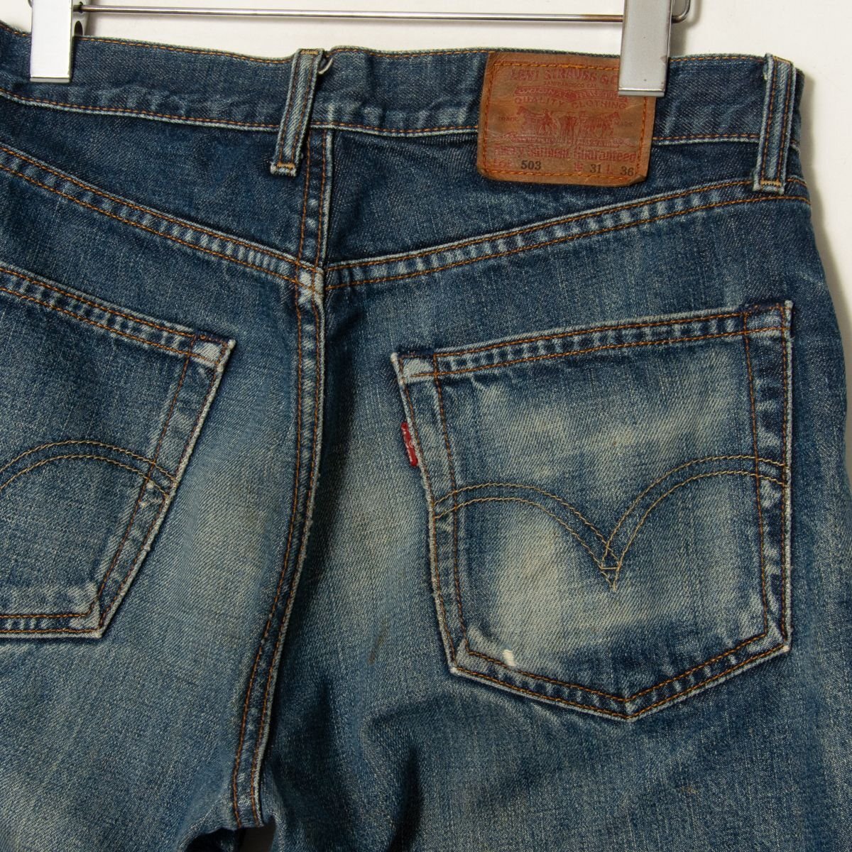 Levi's リーバイス 503 W31 L36 USED加工 デニムパンツ ジーンズ ジーパン コットン100％ メンズ カジュアル アメカジ ダメージ ワークの画像6