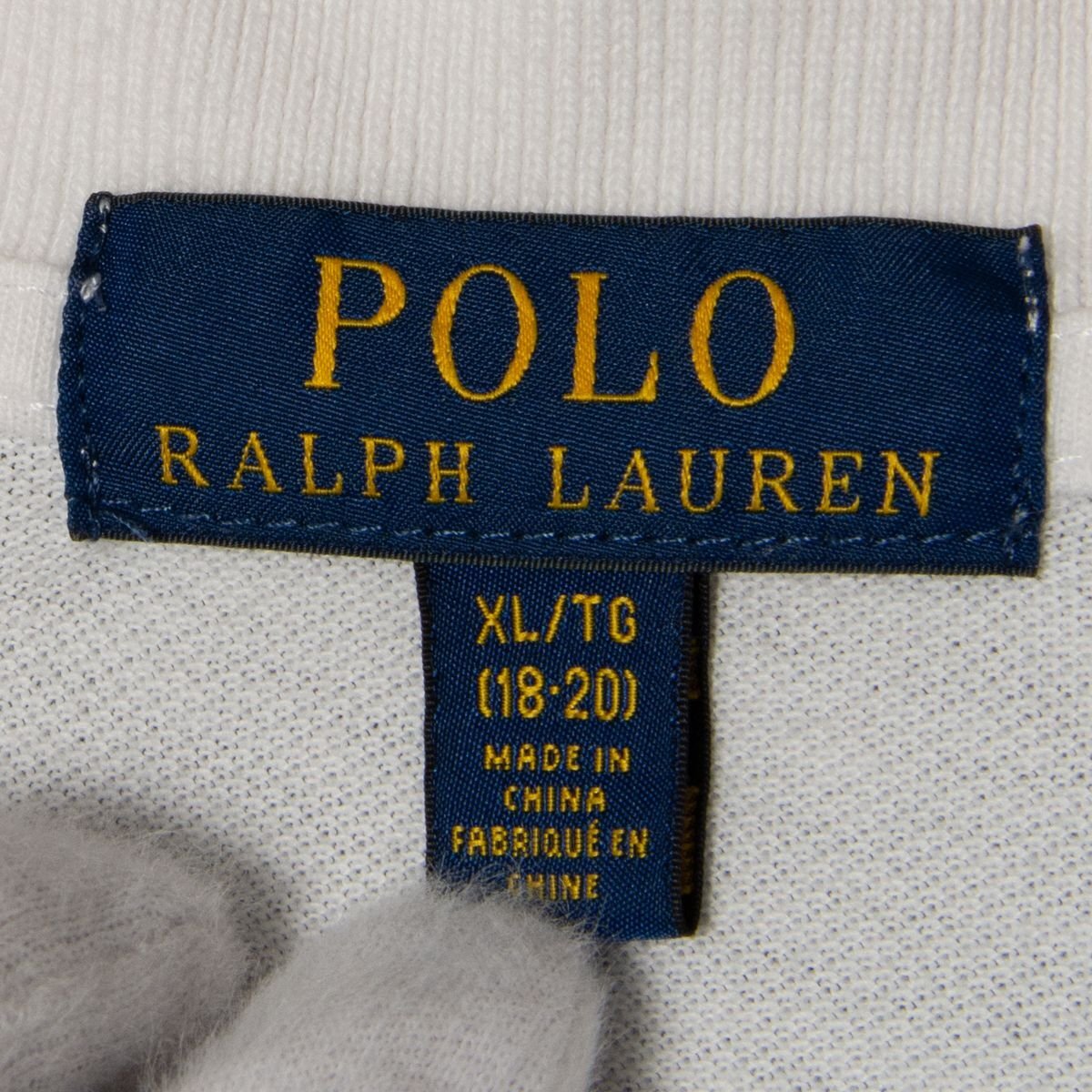 メール便◯ Polo RarphLauren ポロラルフローレン サイズXL 半袖 プルオーバー ポロシャツ 白/ホワイト ロゴ刺繍 コットン100％ メンズ_画像5
