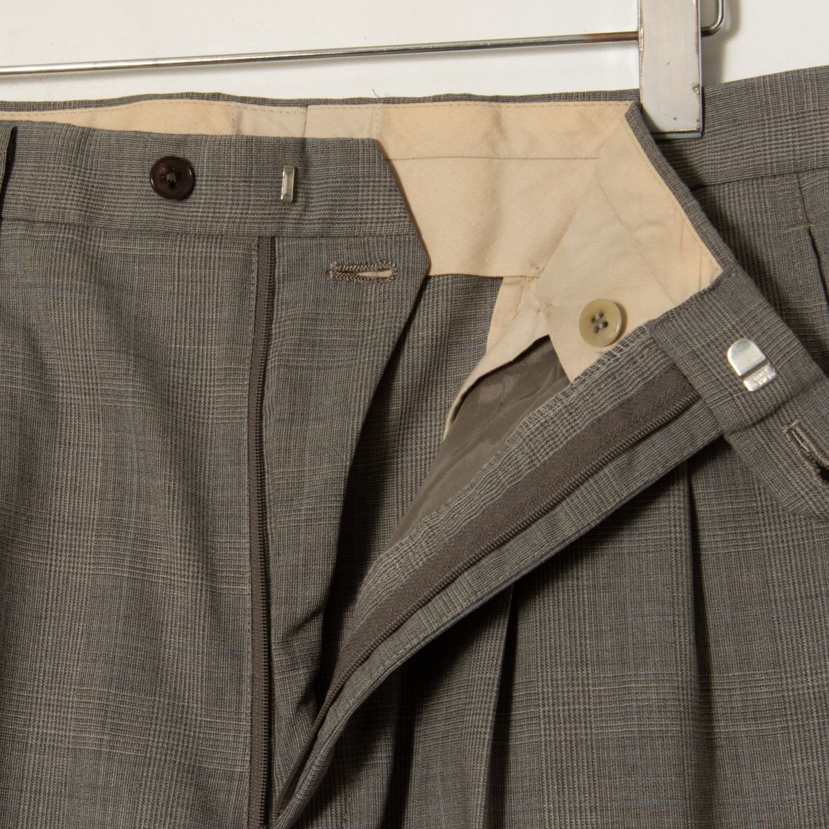 五大陸 gotairiku セットアップ スーツ ウール100％ 背抜き 灰色/グレー グレンチェック シングル メンズ 紳士 フォーマル 2タックの画像5